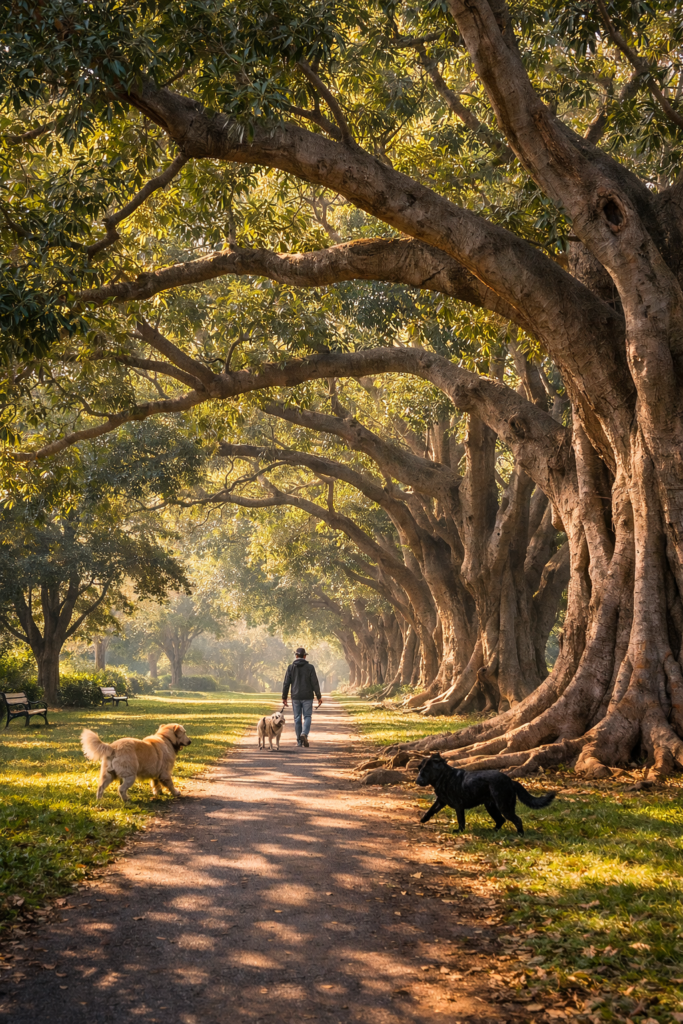 Avenue of figs dog walk Centennial Park Sydney