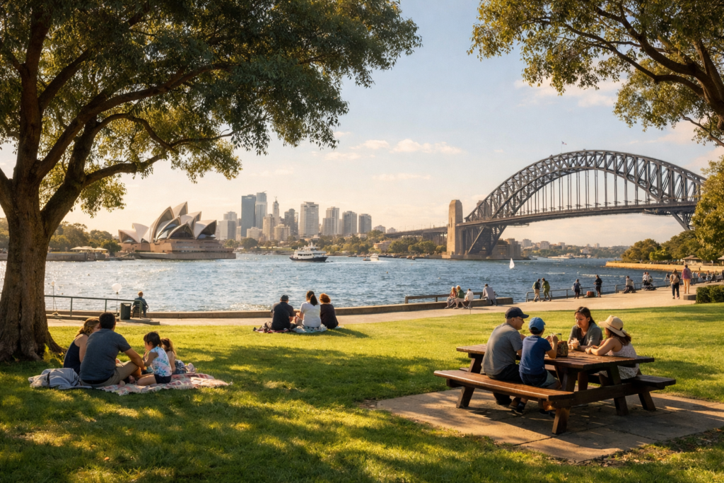 Blackman Park picnic area Lane Cove Sydney waterfront