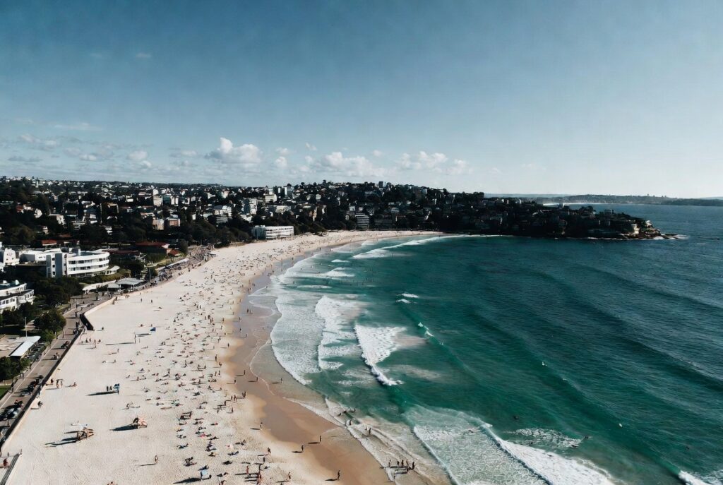 Bondi Beach Sydney aerial view crescent bay