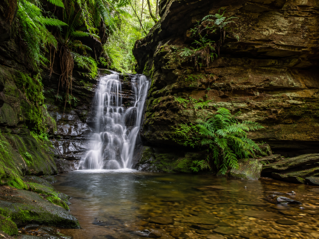 Carlon Creek Falls hidden waterfall near Sydney Blue Mountains