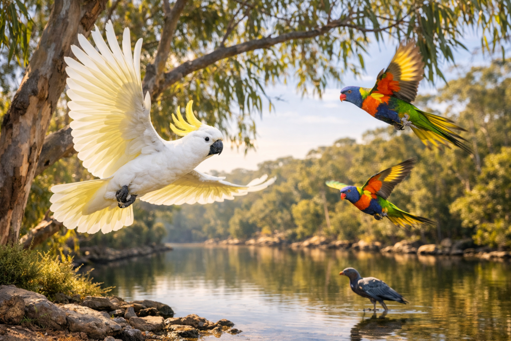 Birdwatching cockatoos at Lane Cove National Park Sydney