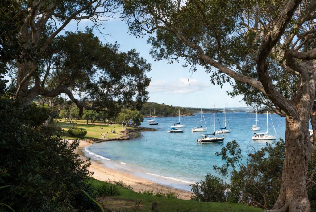 Rushcutters Bay harbour beach Sydney calm water