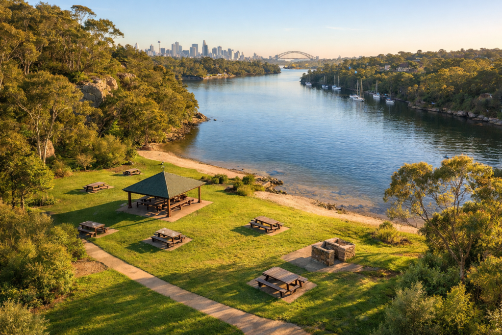 Secret picnic spots in Lane Cove Sydney beside calm river
