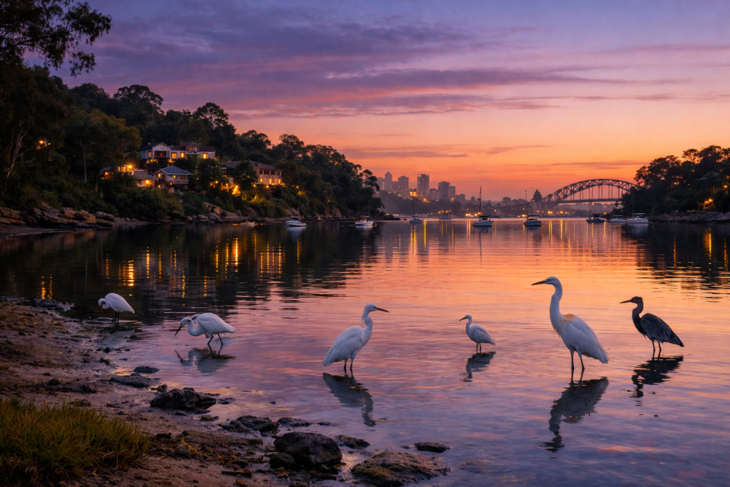Tambourine Bay tidal flat wildlife Lane Cove Sydney