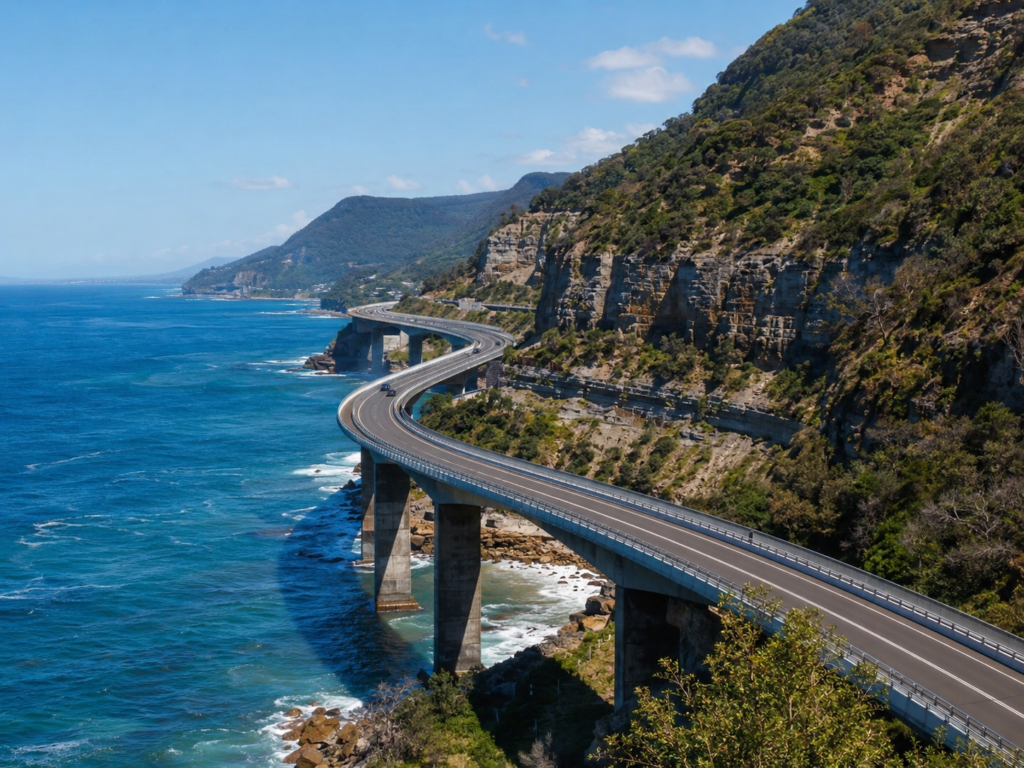 Wollongong day trip Sydney by train Sea Cliff Bridge coastline