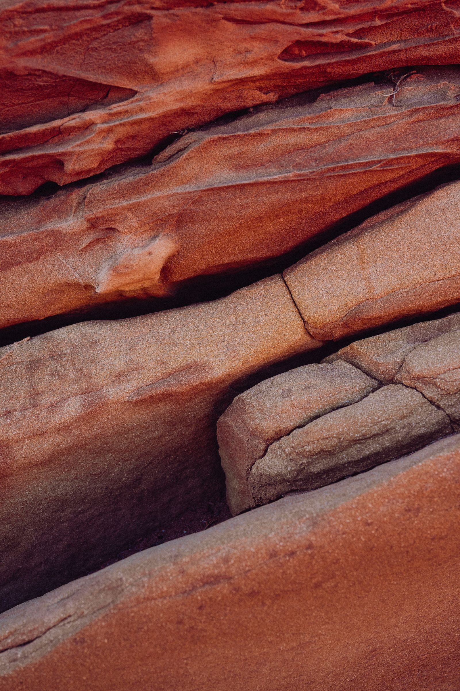 Layers of red sandstone rock texture