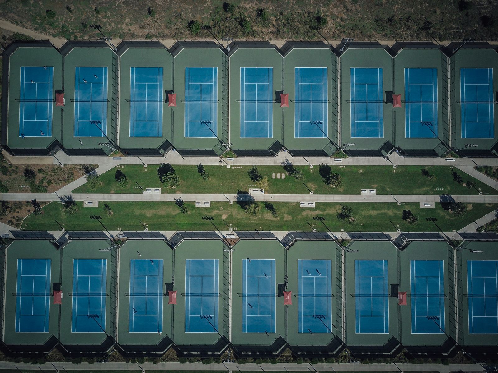 Aerial view of resort tennis courts