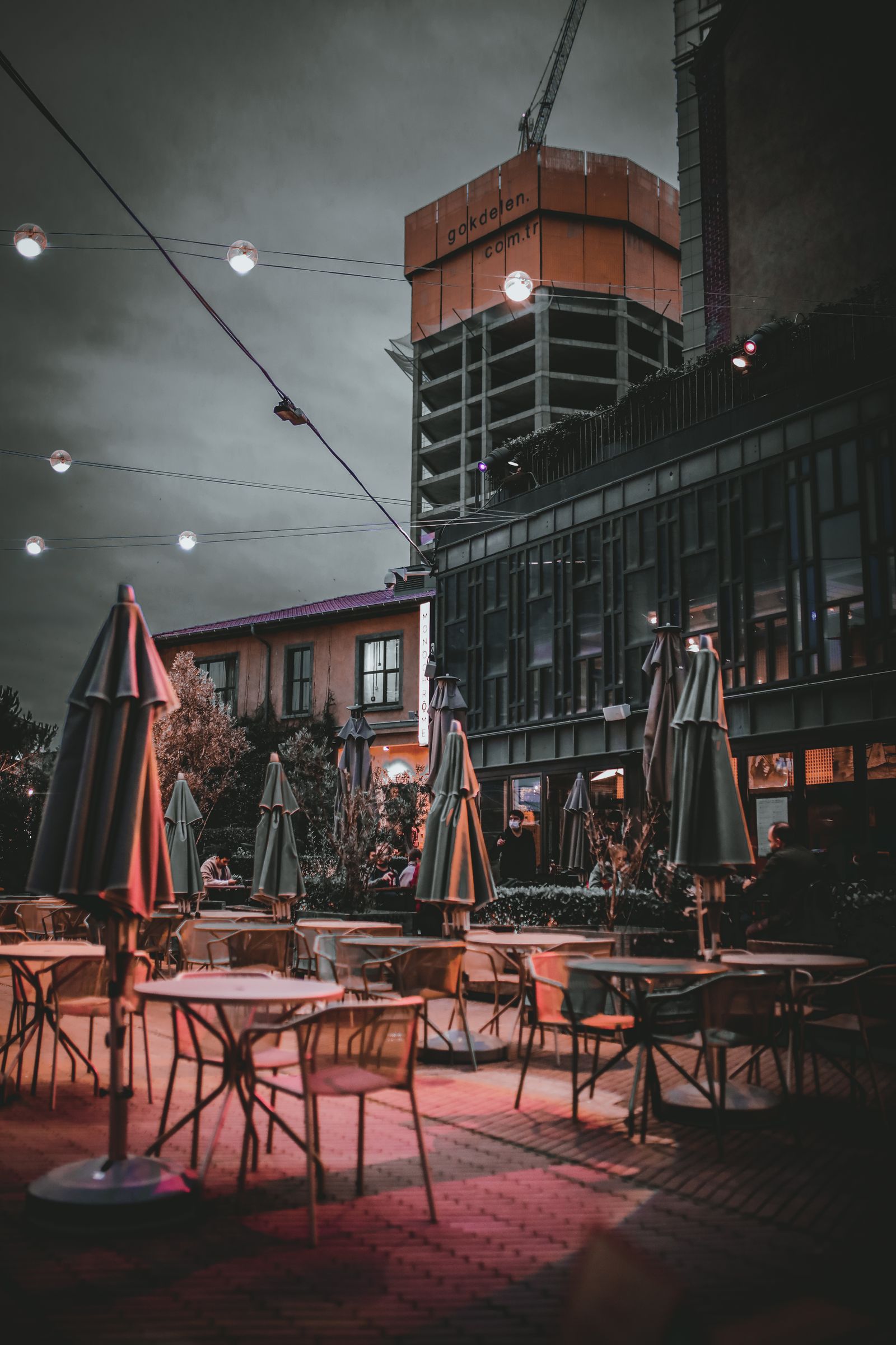 Street cafe terrace, Italian-style