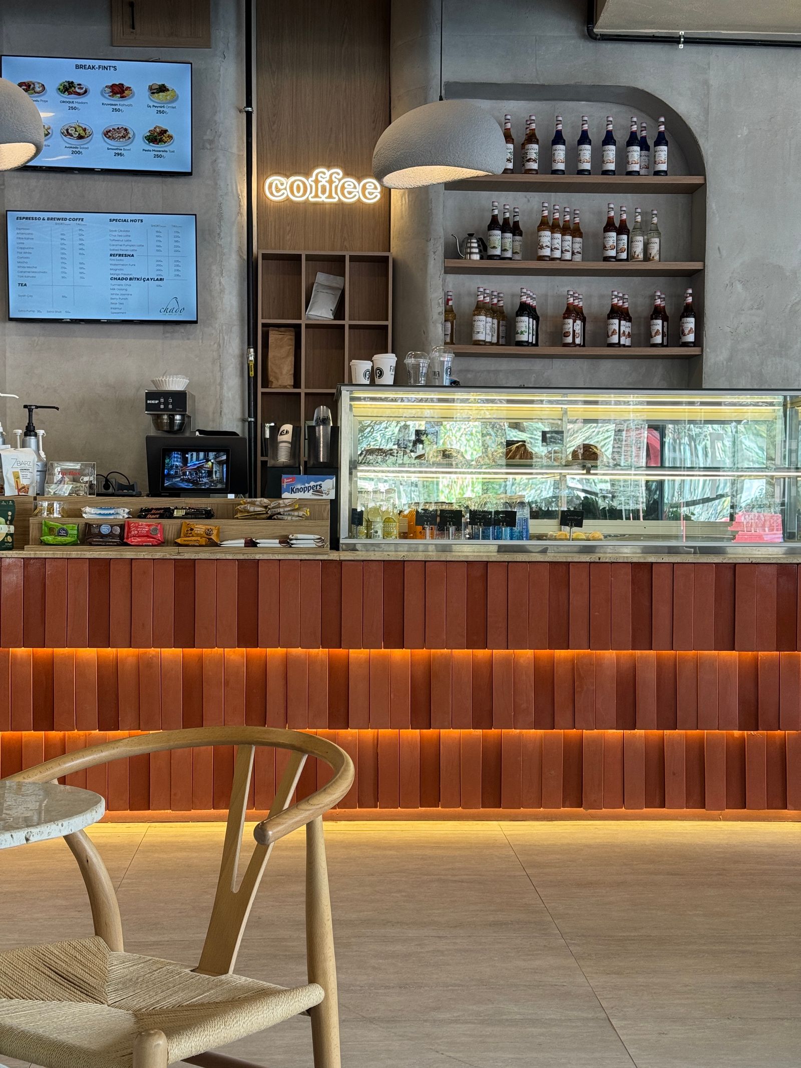 Cozy modern coffee shop interior